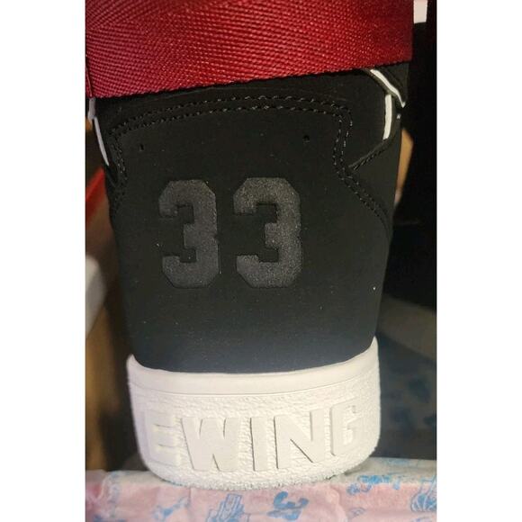 Patrick Ewing Orion Strap 1RBE003-016 *NEW* Men\'s Size 10 Blk/Red/wht